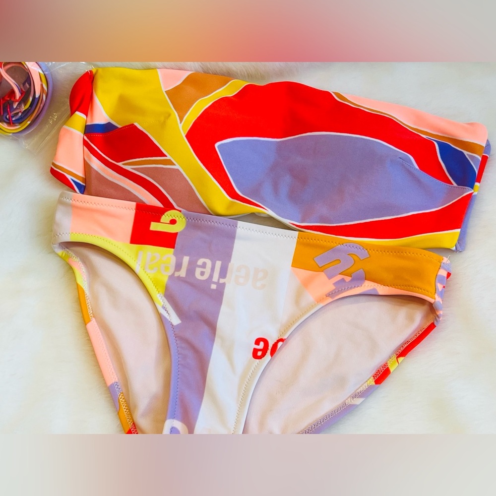 NEW! Beautiful Aerie Multicolor Swim Bikini Top M and Bottom XS!